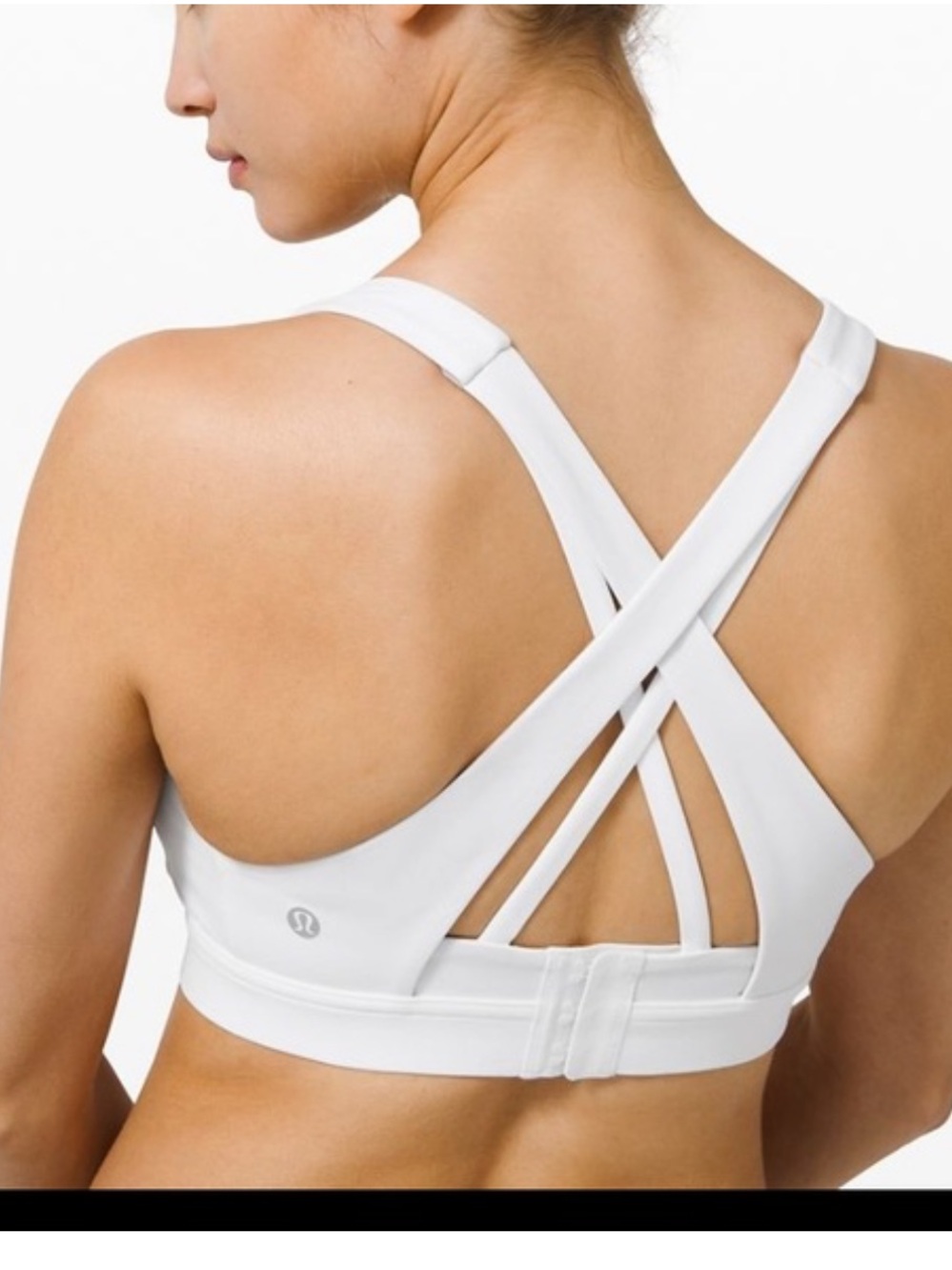 Lululemon Stash It All Silver Sports Bra with Adjustable Back Band